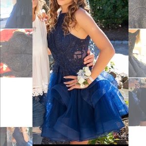 Navy Blue Gradiation Dress